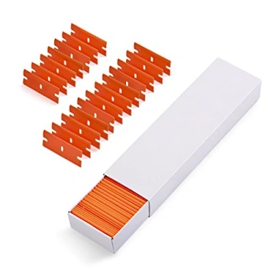 Afbeelding van EHDIS 100 stuks kunststof messen, schraper mesjes 1,5 inch, reservemes voor schraper, glasschraper, oranje