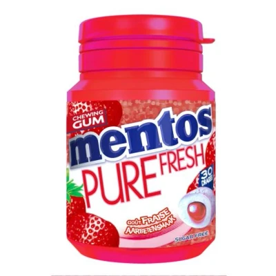 Afbeelding van Mentos Bottle PF Aardbeien 60 Gram Verpakking