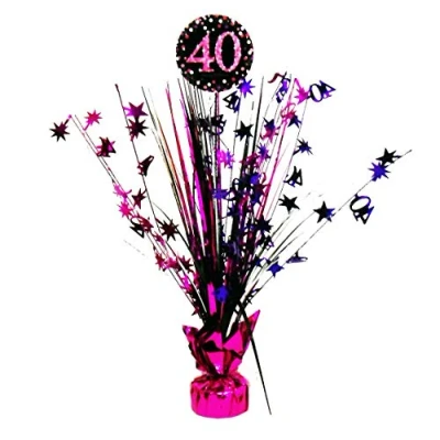 Afbeelding van Tafeldecoratie 40 jaar Sparkling Roze 46cm