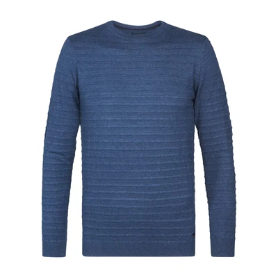 Afbeelding van Petrol Industries Heren Gebreide Trui met Structuur Thornewood Blauw Maat S