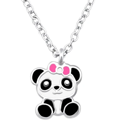 Afbeelding van JoyS Zilveren panda hanger met ketting 39 cm + 3 extension