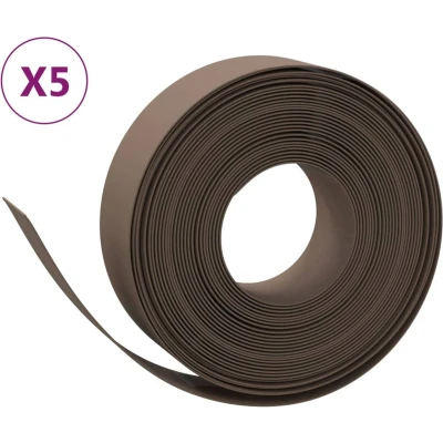 Afbeelding van vidaXL Tuinranden 5 st 10 m 15 cm polyetheen bruin