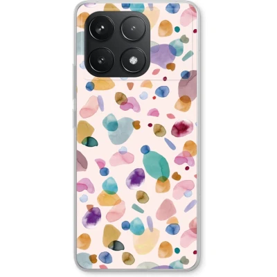 Afbeelding van Case Company® hoesje geschikt voor Xiaomi Poco F6 Pro Terrazzo Memphis Soft Cover Telefoonhoesje Bescherming aan alle Kanten en Schermrand
