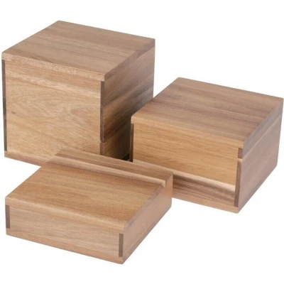 Afbeelding van Olympia Frames acaciahouten buffetverhogers (3 stuks)