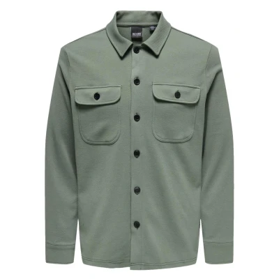 Afbeelding van Only &amp; Sons Onsnewkodyl Overshirt Sweat Noos 22021279 Midden Groen Heren The Stone