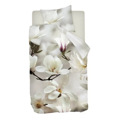 Afbeelding van Snoozing Floral Dekbedovertrek Eenpersoons 140x200/220 cm + 1 kussensloop 60x70 Wit