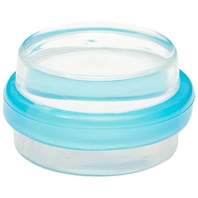 Afbeelding van WAGNER Vloer deurstopper CLEAR CYAN diameter Ø 38 x 22 mm, hoogwaardig kunststof, transparant/Blauww, zelfklevend, verwijderbaar zonder resten 15501611