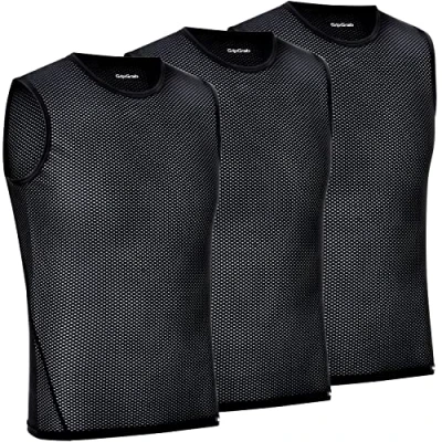 Afbeelding van GripGrab Ultralight 3PACK Mesh Mouwloos Base Layer Zomer Fiets Ondershirt Polygiene Zweethemd Zwart Heren Maat XS
