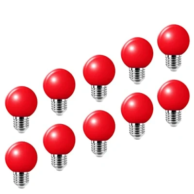 Afbeelding van LED kleurrijke E27 gekleurde gloeilampen 2W = 20W decoratief licht en design 200 lumen AC 220V 240V decoratieve lamp in klasse golfbalvorm, rood verpakking van 10