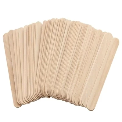 Afbeelding van Lahviuu Wenkbrauw Wax Sticks,100 Pcs Houten Waxing Applicator Sticks Kleine Spatels Tong voor Lichaam Gezichtshaar Neus Wenkbrauwverwijdering (150x18 mm)
