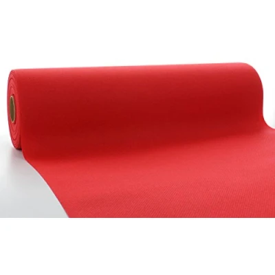 Afbeelding van Sovie Horeca Linclass Airlaid Tafelloper, rood, 40 cm x 24 m, effen kleur, perforatie om de 120 cm, ideaal voor decoraties