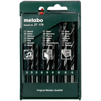 Afbeelding van Metabo 627179000 9 delige Borenset Hout / Metaal Steen In Cassette 5 8mm