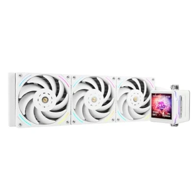 Afbeelding van Thermalright Elite Vision 360 ARGB witte CPU AIO koeler, IPS LCD scherm met 320 x resolutie, voor AM5 en Intel 1700/1851, high performance watergekoeld 2,73 inch afneembaar display