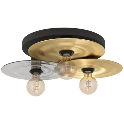 Afbeelding van EGLO Lintmill Plafondlamp E27 Ø 53 cm Zwart/Goud/Grijs