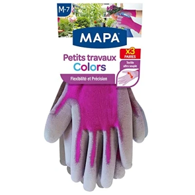 Afbeelding van Mapa tuinhandschoenen voor licht werken, maat 7/M, gekleurd, 3 paar