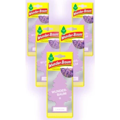 Afbeelding van Wunder Baum Autogeur luchtverfrisser geurboom geuren 5 stuks + stift light tribe (lavendel)