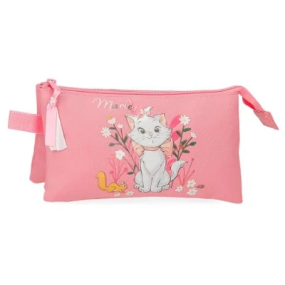 Afbeelding van Joumma Disney Marie Aristocats pennenetui met 3 vakken, Roze, 22 x 12 5 cm, polyester, 1,32 l, Eén maat, Drievoudig etui