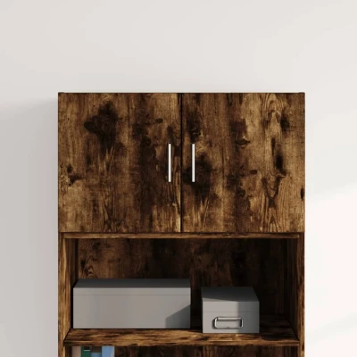 Afbeelding van Wandkast 70x42,5x40 cm bewerkt hout gerookt eikenkleurig