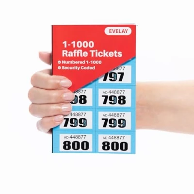 Afbeelding van evelay Garderobe Loterij 1 1000 Tombola Tickets Genummerd Blauw