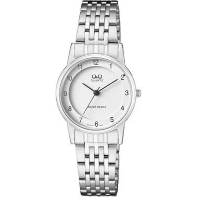 Afbeelding van Mooi dames horloge zilverkleurig van het merk Q&amp;Q QA57j204Y