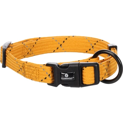 Afbeelding van Flamingo Halsband voor puppy&#039;s Dolly Oker S 30 45 cm 15 mm met klikgesp en reflecterende strepen