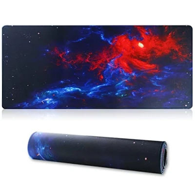 Afbeelding van Jahosin Grote gaming muismat met genaaide randen, 70 x 30 cm, geavanceerde antislip basis van natuurlijk rubber voor gamer/desktop/kantoor/thuis, cm Anying