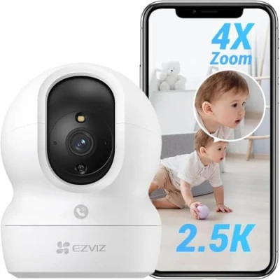 Afbeelding van EZVIZ 2K+ Wi Fi Pan Tilt Beveiligingscamera Binnen voor Babyfoon, Oudere, Huisdier met Smart Tracking/Slaapmodus/Tweerichtingsaudio/H265 Video/10M Nachtzicht/Works with Alexa, SD Card/Cloud Opslag CP1
