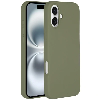 Afbeelding van Apple iPhone 16 MagSafe Hoesje Siliconen en TPU (zacht) Accezz Softcase/Backcover Lichtgroen Telefoonhoesje