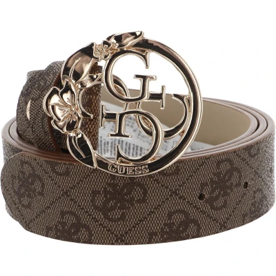 Afbeelding van GUESS Riem Emera Logo Adjustable Pant Belt W80 Latte Lichtbruin
