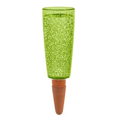 Afbeelding van Scheurich Copa M Waterdispenser, 4 x groen, 150 ml inhoud, kleine irrigatiebal met kleivoet, waterdispenser voor planten en bloemen, terracotta steel