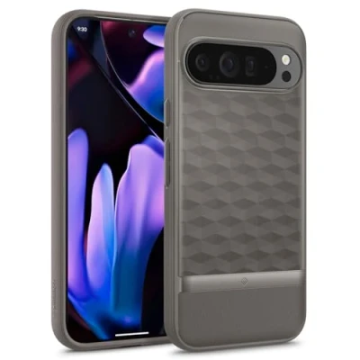 Afbeelding van Caseology Parallax voor Google Pixel 9 Pro XL hoes, [militaire valbescherming] Ergonomische 3D Hexa Cube hoes Ash Gray