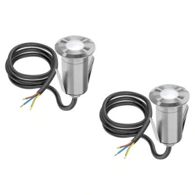 Afbeelding van ledscom.de 2 stuks LED vloerinbouwlamp GLOX voor buiten, IP67, aluminium, rond, 35mm Ø, wit, mat