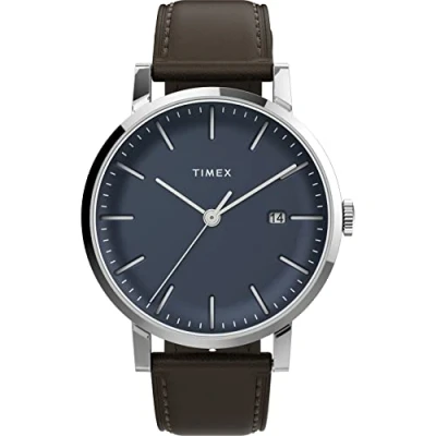 Afbeelding van Timex Midtown 3 HAND Unisex Horloge silvercoloured/black/blue, Heren, Maat: One Size, Silver coloured/black/blue