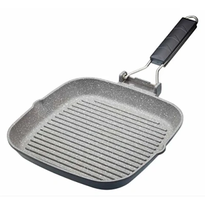 Afbeelding van MasterClass Gietaluminium Grillpan 24cm Opvouwbaar Handvat