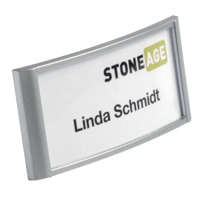 Afbeelding van Badge Durable 8542 classic met magneet 34x74mm zilvergrijs