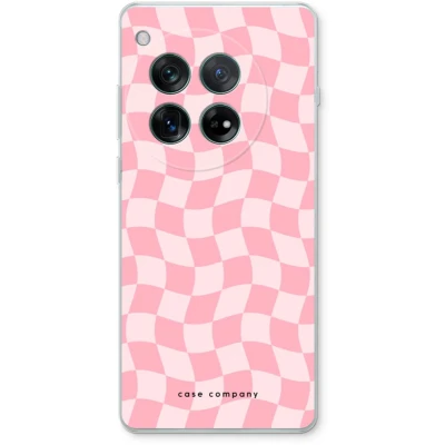 Afbeelding van Case Company® hoesje geschikt voor OnePlus 12r Grid Roos Soft Cover Telefoonhoesje Bescherming aan alle Kanten en Schermrand