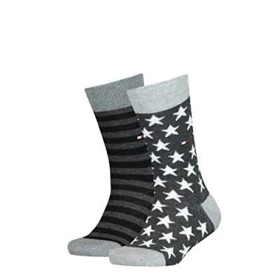 Afbeelding van Tommy Hilfiger sokken met all over print set van 2 grijs/zwart