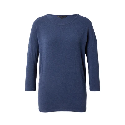Afbeelding van Dames Dunne Gebreide Trui 3/4 Mouw Ronde Hals T shirt Basis Stretch Sweater ONLGLAMOUR, Colour:Dark blue 2, Size:XL