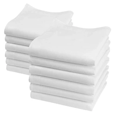Afbeelding van Merrysquare Mini Zakdoeken Lilliput Model Klein Formaat 23cm x 12 Stuks 100% Katoen (Wit)