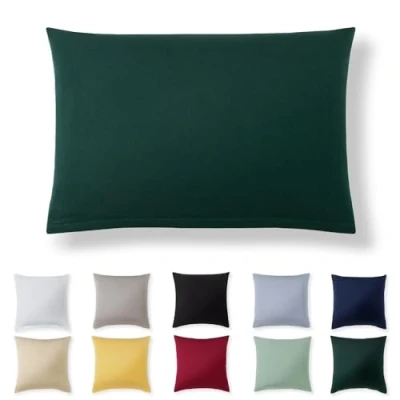 Afbeelding van Alreya kussensloop 50 x 70 cm bosgroen 100% jersey katoen voor kussen cm, hoofdkussenslopen, superzachte kussensloop, met ritssluiting