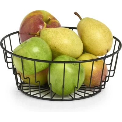 Afbeelding van Zeller Fruitschaal rond zwart metaal 24 cm fruitmand