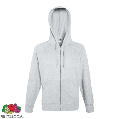 Afbeelding van Fruit of the Loom hoodie vest met rits lichtgewicht maat S (gemêleerd grijs)