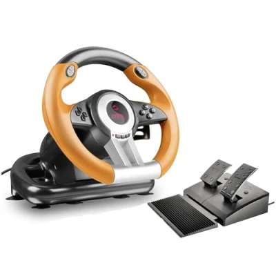 Afbeelding van Speedlink SL 6695 BKOR 01 DRIFT O.Z. Racing Wheel Pc, USB gaming stuur voor pc / computer met pedalen gas geven en remmen, zwart oranje