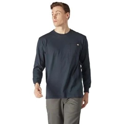 Afbeelding van Dickies Groot en lang herenshirt met lange mouwen, zware ronde hals, Donkere marine, XL