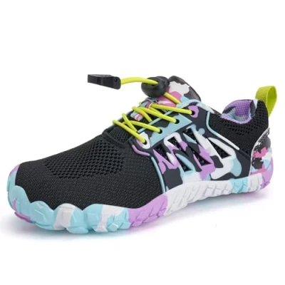 Afbeelding van Blotevoetenschoenen, waterschoenen voor kinderen, jongens, meisjes, aqua, zwemmen, natte rif, schoenen strand, zwembad, sport, antislip, sneldrogend, Inkt zwart., 36 EU