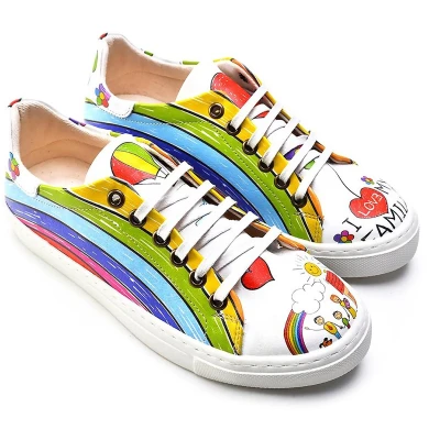 Afbeelding van GOBY Regenboog Sneakers Schoenen Hoge kwaliteit Handmade Maat 39