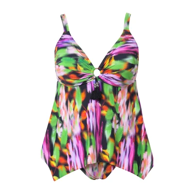 Afbeelding van Ulla Popken Pointed HEM TWO Piece SET Bikini, Dames, Maat: 52, Black