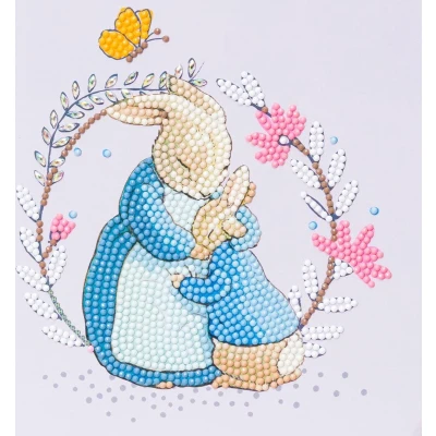 Afbeelding van Crystal Card kit Peter Rabbit and Mum (partial) 18 x cm.