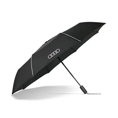 Afbeelding van Audi 3122200400 paraplu, zakparaplu, zwart, met ringenlogo, Modern