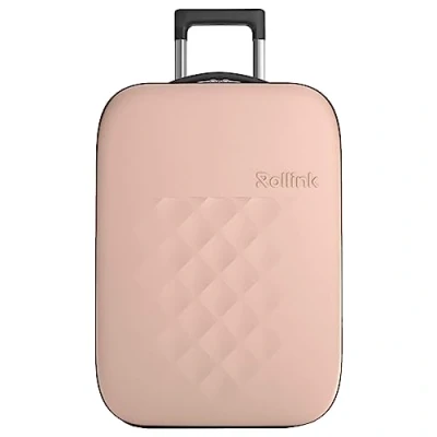 Afbeelding van Rollink Flex21 Summer De dunste koffer ter wereld *gepatenteerd* handbagage, hardshell koffer, trolley, rolkoffer, reiskoffer, boordbagage, Rose Smoke, Modell VEGA II 55cm Größe S,